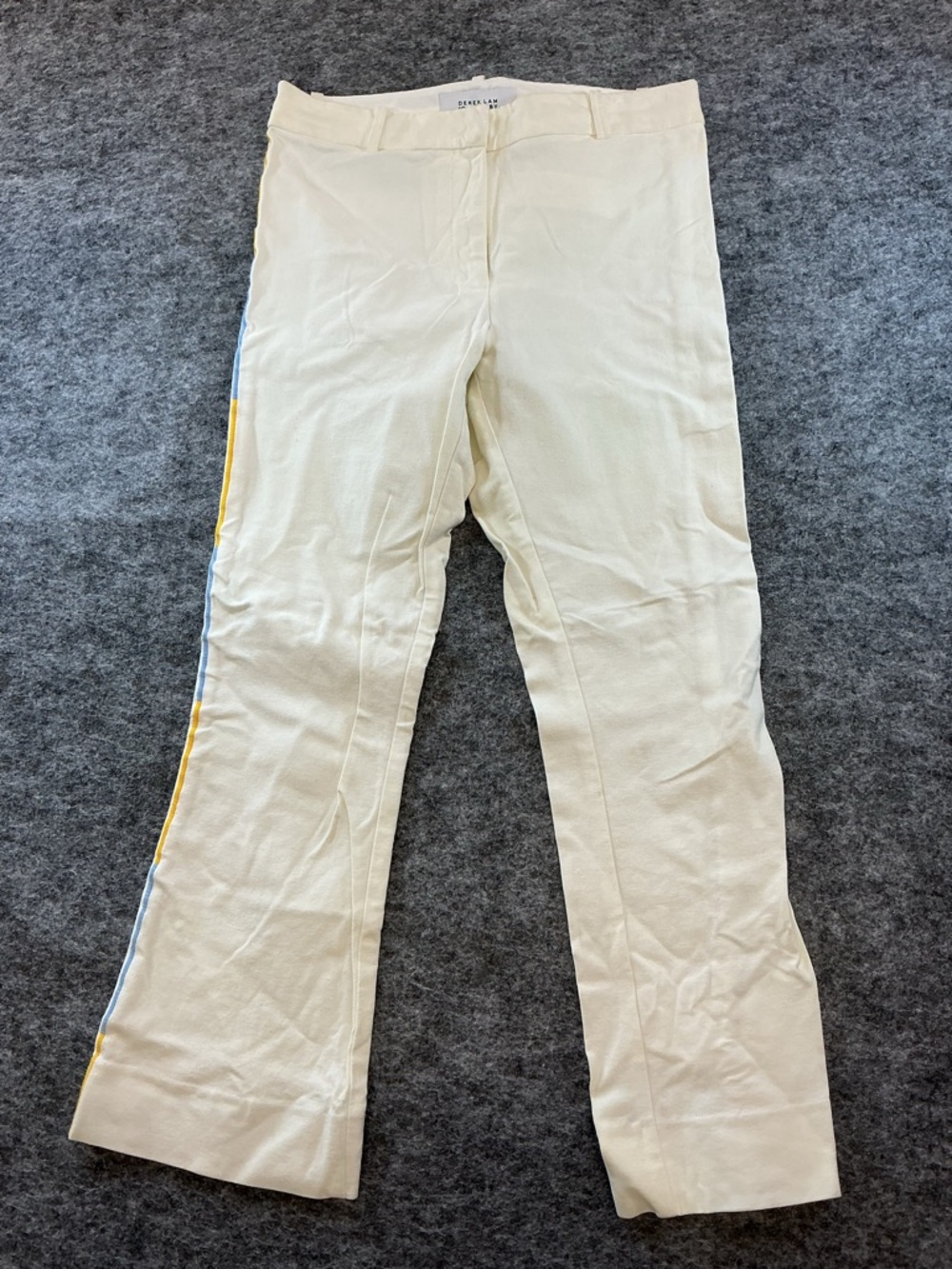 Derek Lam IO Crosby Cream Colorful Stripe Trousers DDD
